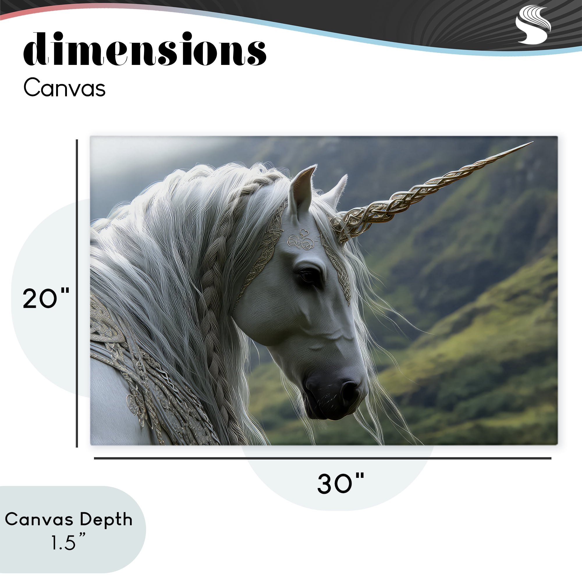 Stupell Industries Celtic Unicorn Braided Mane Canvas Wall Art, design by The Wands Want