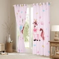 thumbnail image 3 of Erosebridal Pink Unicorn Animal Black Out Curtains,Kawaii Ballet Girls Colorful Cute Loves Curtains Pack of 2 (42x63 Each) For Kids, 3 of 7