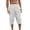 Mens Pants White, variant on Summer Linen Capris Pants Men Drawstring Elastic Waist Breathable Beach Vacation Shorts Fathers Day Gift