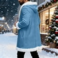thumbnail image 6 of LINGLANG Christmas Men's Long Cardigan Hoodies Women White Faux Fur Trim Warm Santa Claus Xmas Hooded Coat With Pocket, 6 of 7