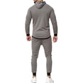 thumbnail image 2 of Faithtur Men Hooded Tops Patch Color Shirt Sports Running Jogger Pants, 2 of 6