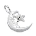 thumbnail image 1 of Star & Half Moon 925 Sterling Silver Pendant Jewelry, 1 of 2