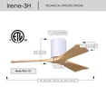 thumbnail image 6 of Matthews Fans - Irene-3H 3-Blade 42 Inch Flush Mount Ceiling Fan In Contemporary, 6 of 6