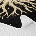 thumbnail image 5 of Homewish Bohemian Nature Tree Twin Quilt Set,Vintage Sun Moon Twin Coverlet Set,Black Gold,Black Reversible,2 Pieces, 5 of 7