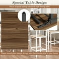 thumbnail image 3 of PAPROOS Dining Table Set for 4, Counter Height Drop Leaf Dining Table and 4 Stools Set, 5 Piece Dinner Table and Chairs Set for Kitchen Dining Room Breakfast Nook, Brown&Black, 3 of 10