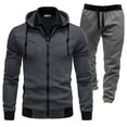thumbnail image 3 of Letdown Menâs Tracksuit Jogging Sweat Suits - Zip Up Pullover Neck Long Sleeve Jackets And Elastic Bottom Pants Performance Athletic Casual Workout (2-Grey, XXL), 3 of 3