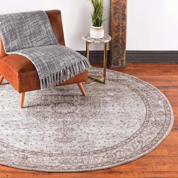 Rugs Com Dover Collection Rug 8 Ft, Light Brown Round Rug
