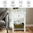 thumbnail image 5 of Costway Nightstand Chair Side End Table with Drawer & Shelf Bedroom Furniture White, 5 of 11