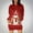 Red(New), variant on PNTUTB Women's Long Sleeve Hooded Dress with Side Pockets Christmas Themed Print Fashionable Dress
