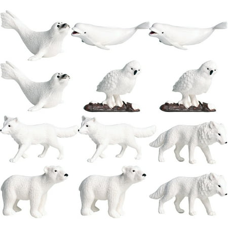 

12Pcs Arctic Animals Model Toy Miniature Bear Wolf Toys Party Favors Home Decor