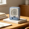 thumbnail image 4 of Desktop Mist Humidifier Fan USB Rechargeable Silent Compact Personal Air Circulator Adjustable Tilt Cooling Fan for Office Dorm Bedroom, 4 of 8