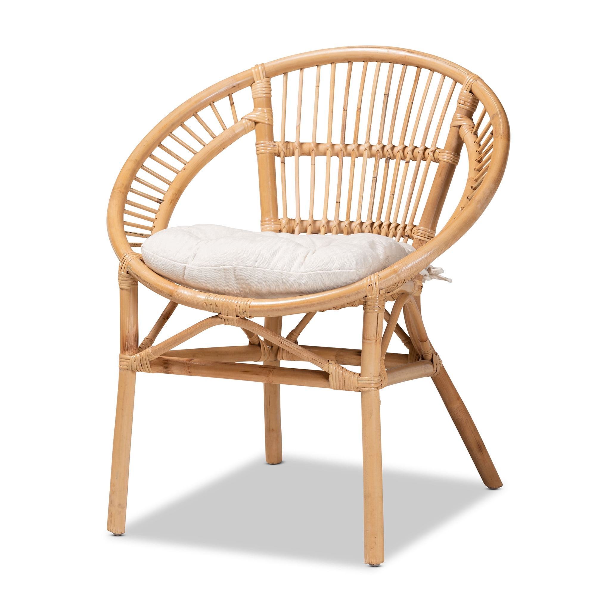 bali & pari Adrina Rattan BOHO Dining Chair, Natural Brown