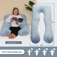 thumbnail image 6 of Pregnancy Pillow, Full Body U Shaped Cooling Full Body Maternity Pillow with Removable Cover - Support for Back, Legs, Belly, HIPS for Pregnant Women, Grey Velvet Cover, 6 of 13
