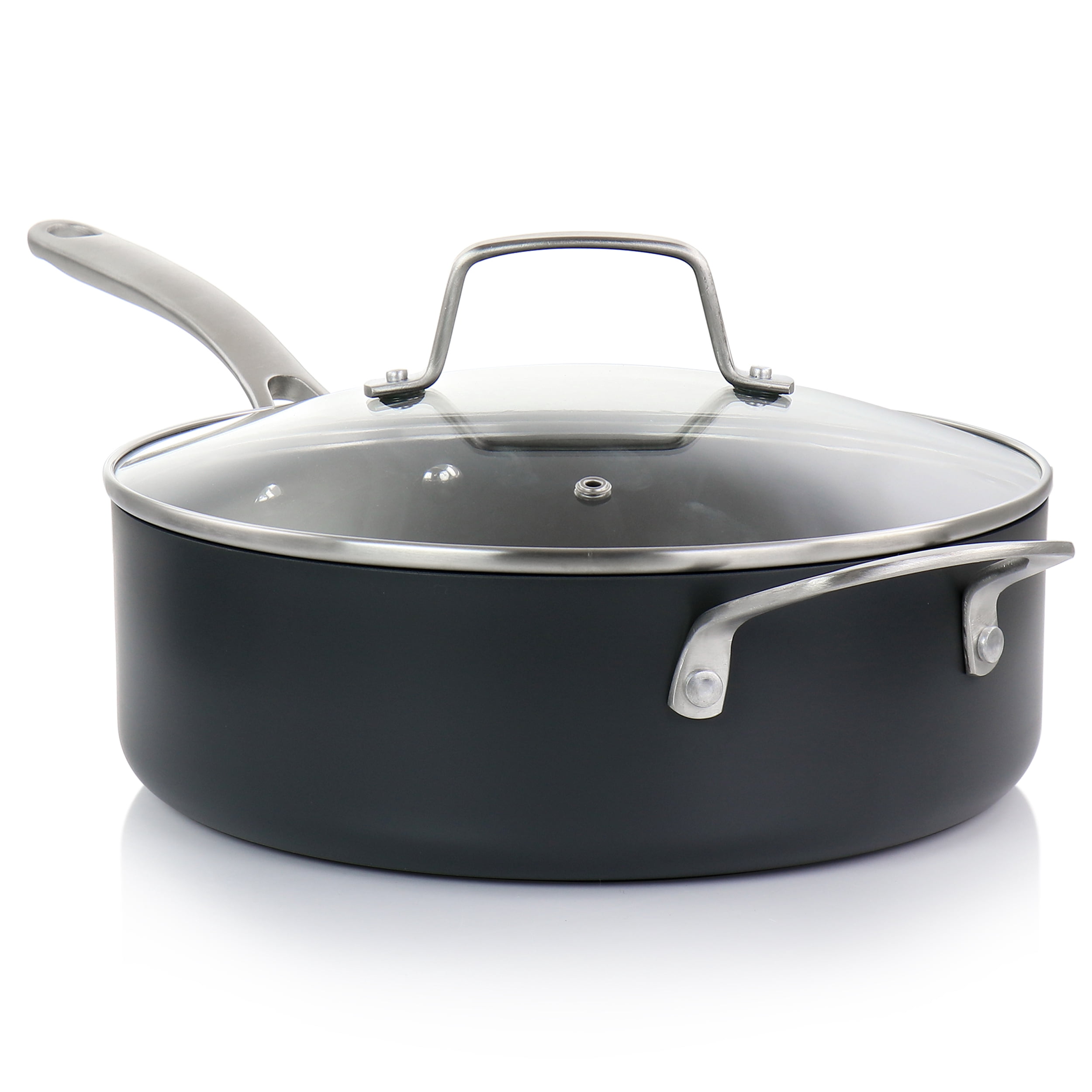 Martha Stewart Everyday 10 Piece Nonstick Hard Aluminum Cookware Set in Matte Black