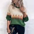 thumbnail image 4 of REDHOTYPE Femmes Col Rond Tricot Pull en Vrac Casual Couleur Bloquant Pull à Manches Longues Top, 4 of 6