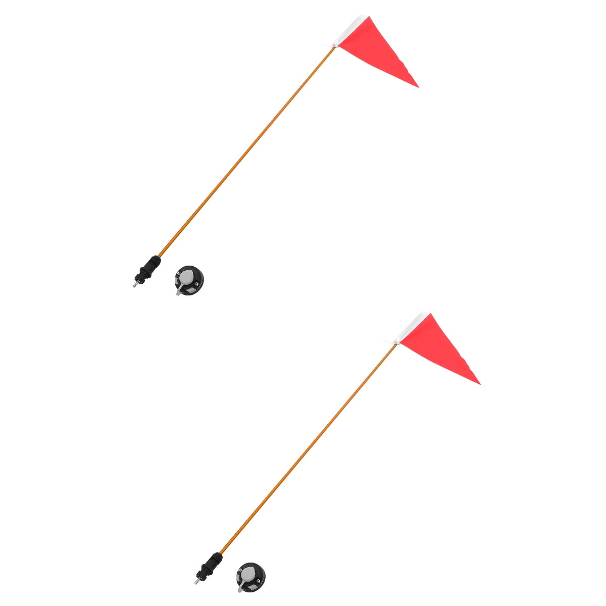 Raindrops 2 Sets of Professional Safety Flag Multi-function Flag Pole Warning Kayak Flag Boat Accessory