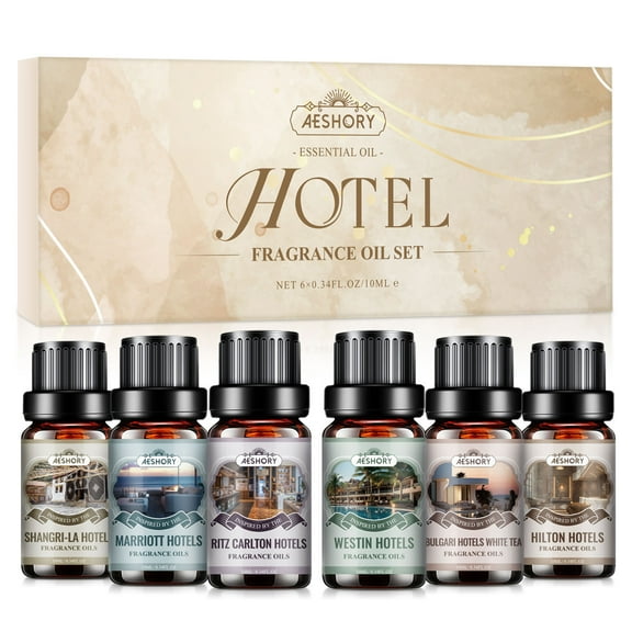 Aeshory Hotel Diffuser Oils Gift Set - Luxury Fragrance Oil Blends for Diffusers & DIY, 6*10 ml