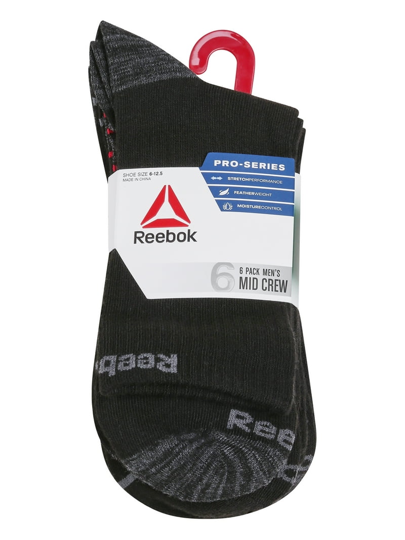 Reebok Men's Pro Series Cushion Mid Crew Socks, 6-Pack - Walmart.com Reebok Men's Pro Series Cushion Mid Crew Socks, 6-Pack - Walmart.com