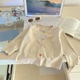 thumbnail image 2 of Fall Toddler Girl Clothes Light Pink Cardigan Girls and Toddlers' Uniform Slim Fit Crewneck Cardigan Sweater Knit Tops Outwear, 2 of 9