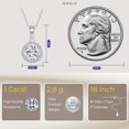 thumbnail image 5 of JEWELIX Moissanite 18K White Gold Plated Sterling Silver Round Cut Pendant Necklace, Halo Necklace, 1 Carat, Gift for Her, 5 of 8