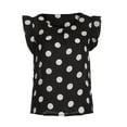 thumbnail image 4 of Tank Tops For Women Fashion Polka Dot Casual Chiffon Shirt Sleeveless Ruffled Sleeve Shirt Summer Camisole Tops For Women, 4 of 7