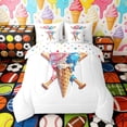 thumbnail image 3 of Erosebridal Baseball Ice Cream Cone Print Twin Bedding Sets, Fun Treats Bedding Comforter Set for Kids Boys and Girls, Polka Dots Reversible 7pcs, 3 of 6