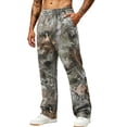 thumbnail image 2 of Mens Baggy Sweatpants Camo Print Open Bottom Joggers Pockets Elastic Waist Workout Gym Pants, 2 of 6