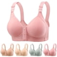 thumbnail image 2 of NIEWTR Seamless Front Closure Bras for Women Wireless Full Coverage Support Bra Comfortable No Underwire Everyday Bralettes (Grey,46), 2 of 9