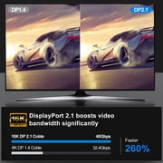 DisplayPort Cable 2.1[Vesa Certified],[8K@240Hz,4K@540Hz 360Hz 240Hz] DP 2.1 Cable 16K, DP80 HDR DSC Display Port Cord Compatible With FreeSync Gaming Monitor 5090 7900XTX S1334