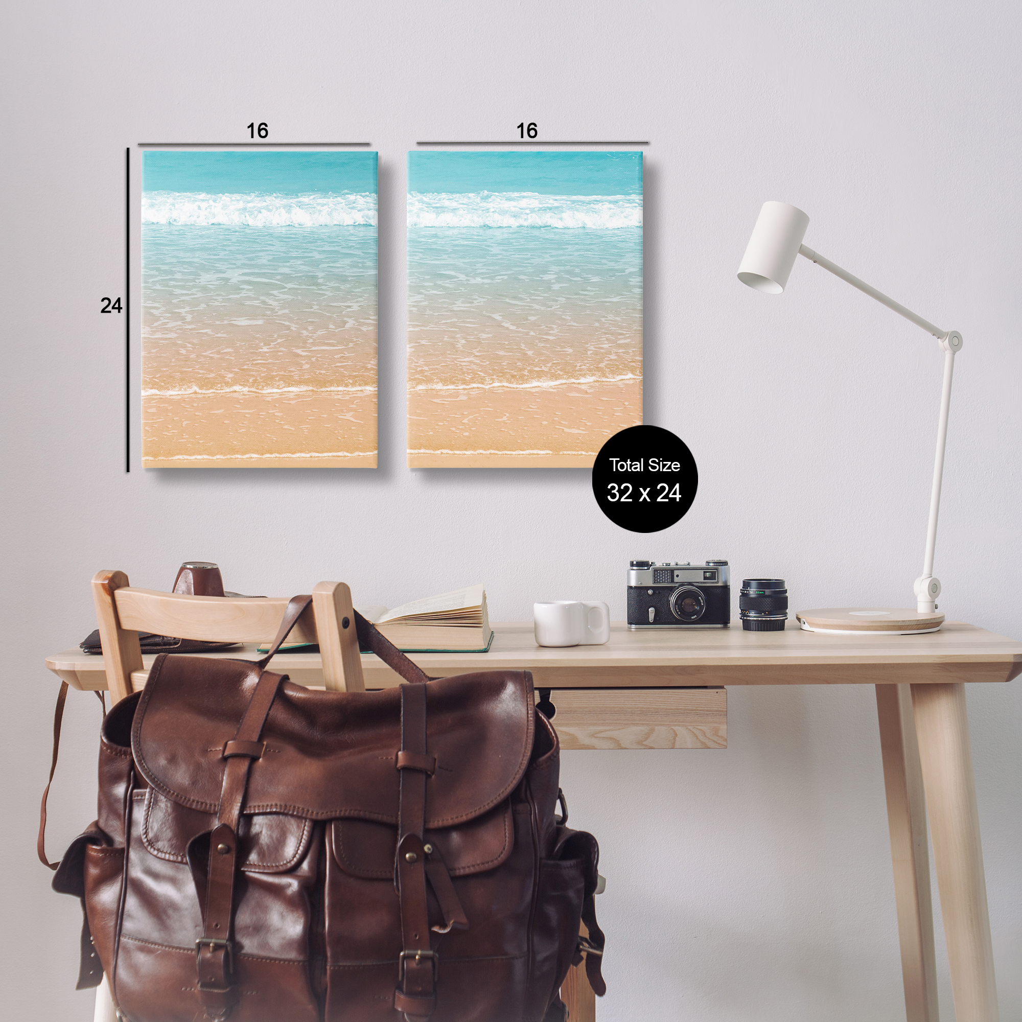 Stupell Industries Vivid Calming Beach Views Nautical & Beach Photography Wrapped Canvas Art Print Wall Art, 16 x 24, Set of 2