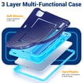 thumbnail image 7 of Case for iPad Air 11 inch (2026 M4/2025 M3/2024 M2), 3-in-1 Silicone Tablet Case with 180° Adjustable Stand, Shoulder Strap, Dark Blue, 7 of 7