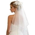 thumbnail image 4 of Elegant White Floral Headpiece For Bridal Wedding Accessories, White, 4 of 8