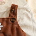 thumbnail image 5 of CAICJ98 Baby Girl Clothes Suspender Skirt Long Sleeve Ruffled Romper Baby Girl Dress Fall Winter Outfits Set Girls Gifts (Brown,0-3 Months), 5 of 7