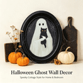 thumbnail image 4 of Vintage Halloween Ghost Wall Art, Oval Framed Spooky Decor, Rustic Farmhouse Style for Living Room & Entryway, Seasonal Home Decoration for Halloween Lovers, 4 of 7