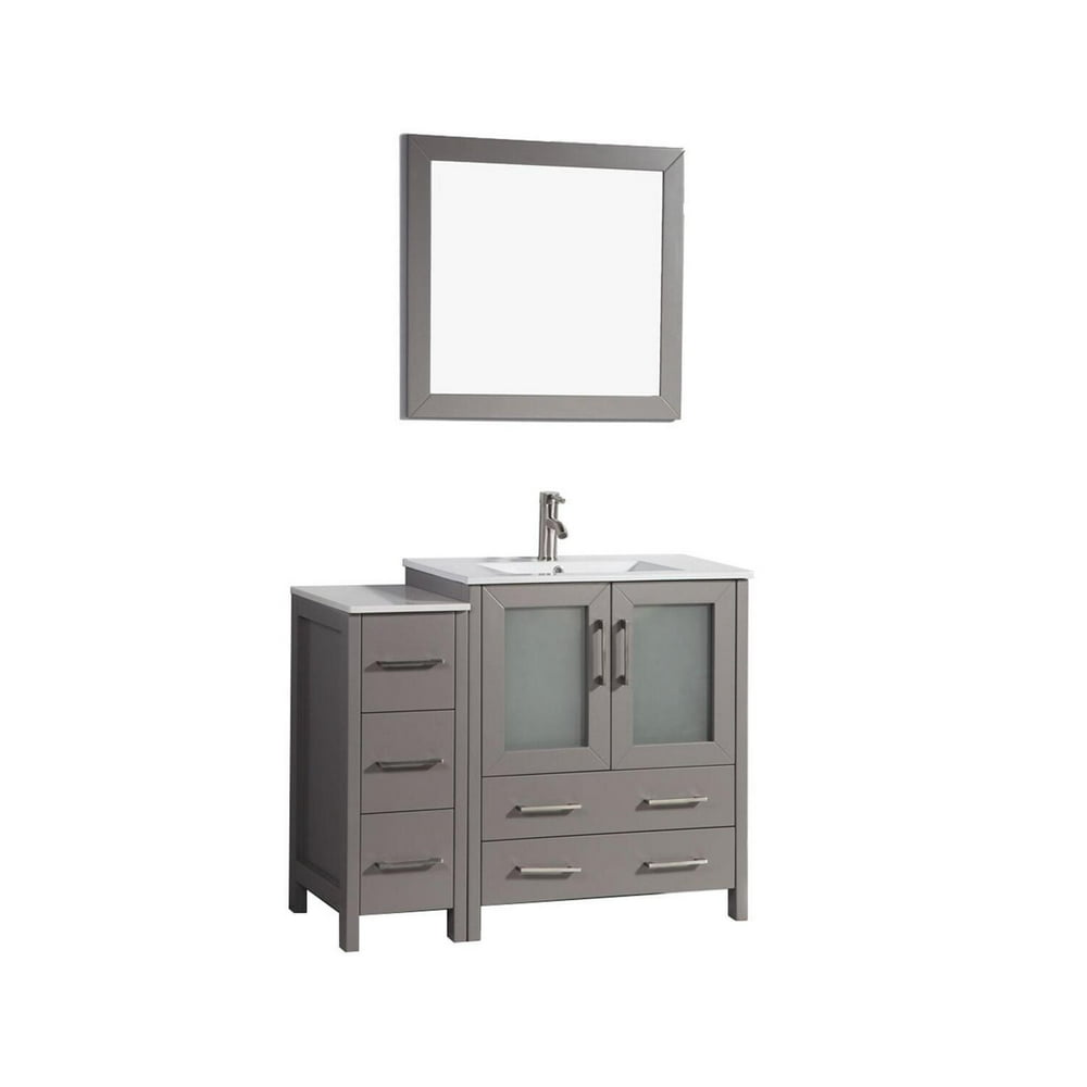 Vanity Art 42 inch single sink bathroom vanity set with ceramic vanity top.