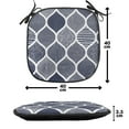thumbnail image 4 of Abstract Chair Seating Cushion Set of 12, Vertical and Horizontal Shapes Stripes and Dots Dashes Mix Pattern, Seat Pads for Office with Anti-slip Backing, 16"x16", Indigo and White, by Ambesonne, 4 of 7