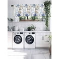 thumbnail image 4 of Blue Coastal Nautical Kitchen Valances for Windows Shell Starfish Conch Coral Valance Curtains&nbsp; for Kitchen /Living Room/Bedroom/ Bathroom Decor, 54"x18 " ,Rod Pocket 1 Panel, White, 4 of 7