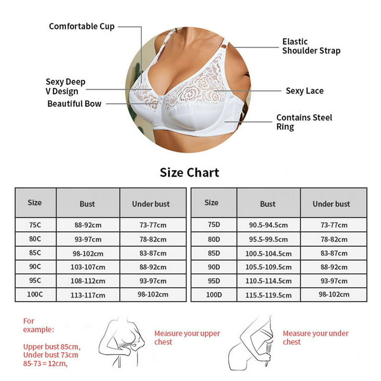 MRULIC bras for women Low Cut Bra For Womens Unlined Plus Size Bra Full  Bust Sheer Bra Lace Bra Push Up Brassiere Bra Thin Cup Bra Blue + 38C 