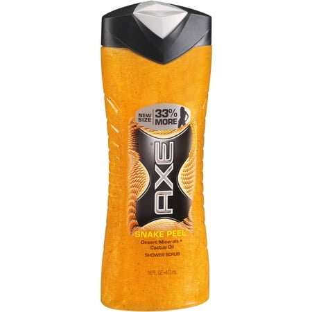 (4 pack) AXE Snake Peel Exfoliating Body Wash for Men, 16 (Best Men's Exfoliating Body Wash)