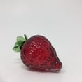 thumbnail image 2 of Set of Three Ruby Red Blown Glass Strawberries, 2 of 4