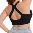 thumbnail image 7 of WAGUTH Plus Size Front Zip Sports Bra for Women Racerback Medium Support Seamless Workout Yoga Bralette,Black,5XL, 7 of 7