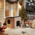 thumbnail image 2 of Large Outdoor Cat House Weatherproof, Plastic Cat House with Dual Door, Feral Cat Shelter for Porch, Patio, Backyards,Garage, Neighborhood, Indoor(Gray), 2 of 8