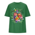 thumbnail image 5 of Graphic Tees for Women T-Shirts Women's Oversized Top Loose Short Sleeve T Shirt Style for Everyday Comfort and Casual Green 3XL, 5 of 5