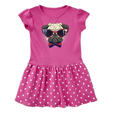 

Inktastic Pug Dog July 4th Patriotic Sunglasses Gift Baby Girl Dress