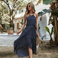thumbnail image 5 of Summer Dresses for Women Maxi Dress Polka Dot Suspender Dress Temperament Commuter Swing Skirt, 5 of 7