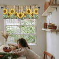 thumbnail image 6 of Hokiten Rod Pocket Curtain Valance, Sunflowers Farmhouse Window Valance for Living Room, Bedroom, Kitchen Botanical Floral Butterfly Brown Wooden Grain 60"W x 18"L, 6 of 8