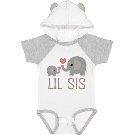 

Inktastic Little Sister Elephant Gift Baby Girl Bodysuit