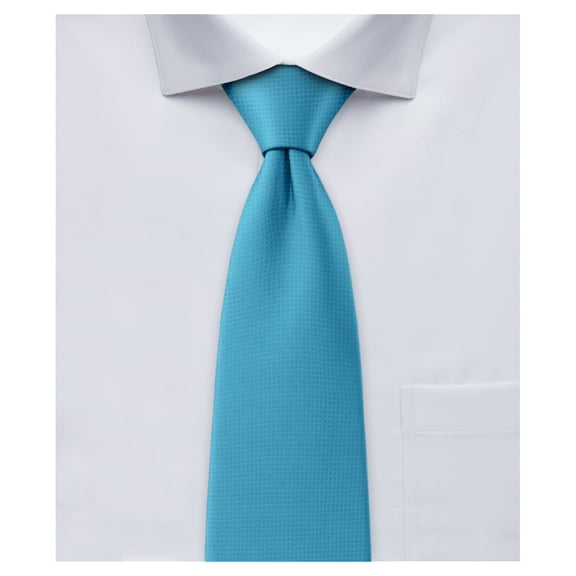 Jacob Alexander Men's Woven Subtle Mini Squares Pre-Tied Zipper Neck Tie - Turquoise
