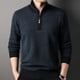thumbnail image 2 of Suéter de lana de invierno para hombre, nueva camisa de punto con cremallera gruesa de lana pura, jersey para hombre de mediana edad, cuello alto medio, 2 of 5