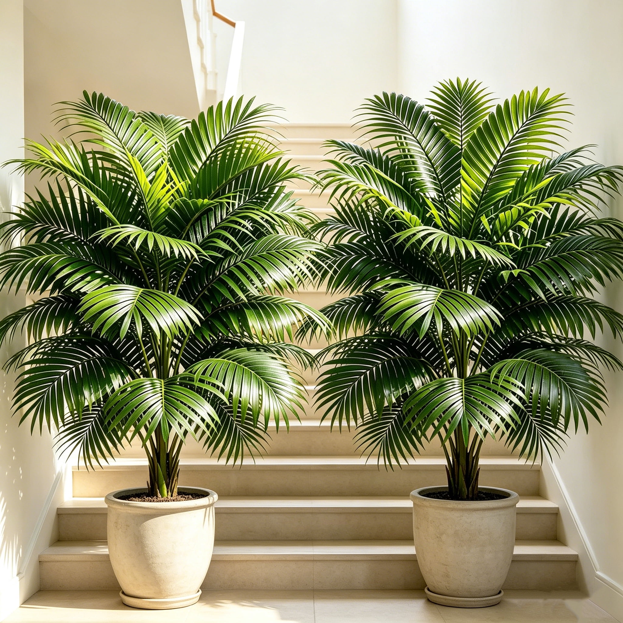 2 Pack 35.4in Artificial Palm Tree, 90cm Fake Areca Palm Plant for Indoor Outdoor Home Decor